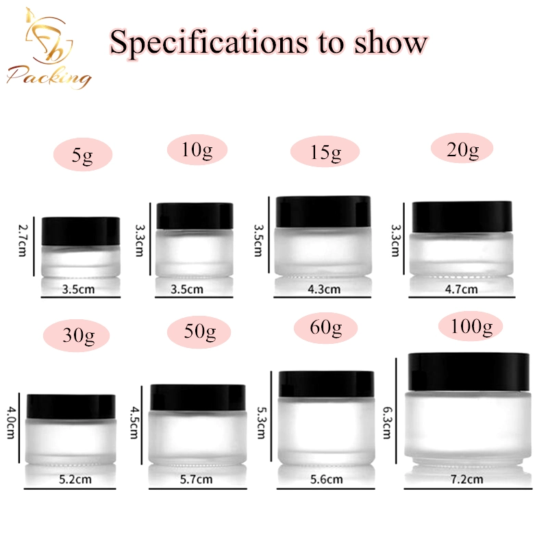 20% off Wholesale Packaging Clear Cosmetic Glass Jar 20g 30g 50g 100g for Cream or Perfume