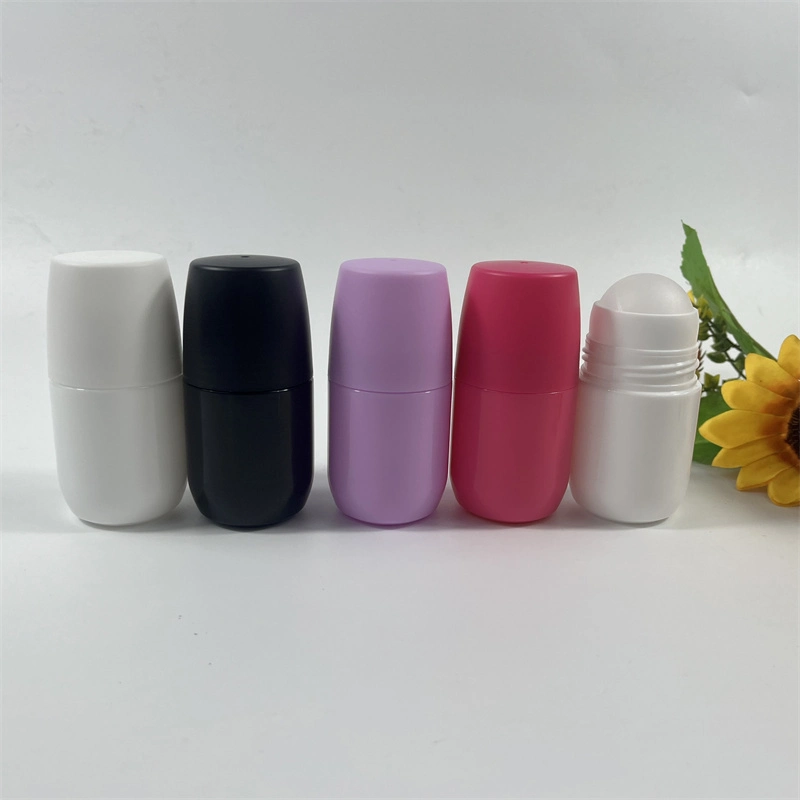 Wholesale Colorful 60ml Roll on Bottle Personal Care Empty Plastic Sunscreen Cream Bottle 50ml Deodorant Roller Containers with PP Ball